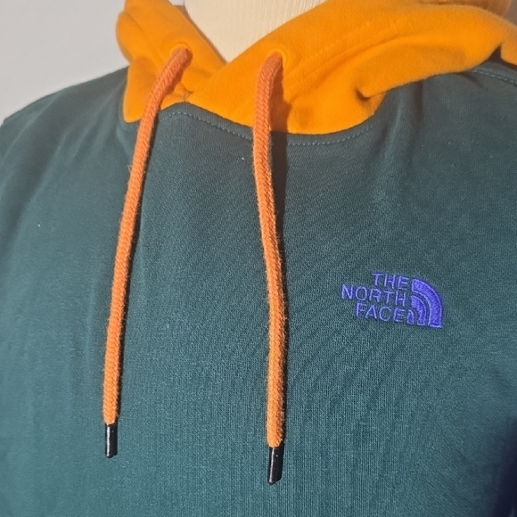 The North Face Men's Green Blue Orange Colorblock Hoodie Size S Casual Warm - Picture 3 of 14